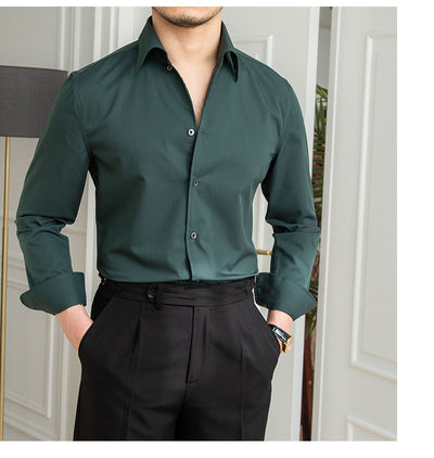 Camisa Casual Slim Fit a Cuadros Oscuros sin Planchado - Image 10