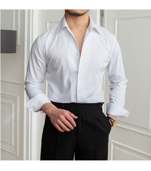 Camisa Casual Slim Fit a Cuadros Oscuros sin Planchado - Image 16