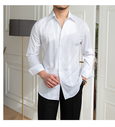Camisa Casual Slim Fit a Cuadros Oscuros sin Planchado - Image 18