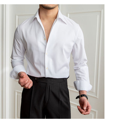 Camisa Casual Slim Fit a Cuadros Oscuros sin Planchado - Image 22