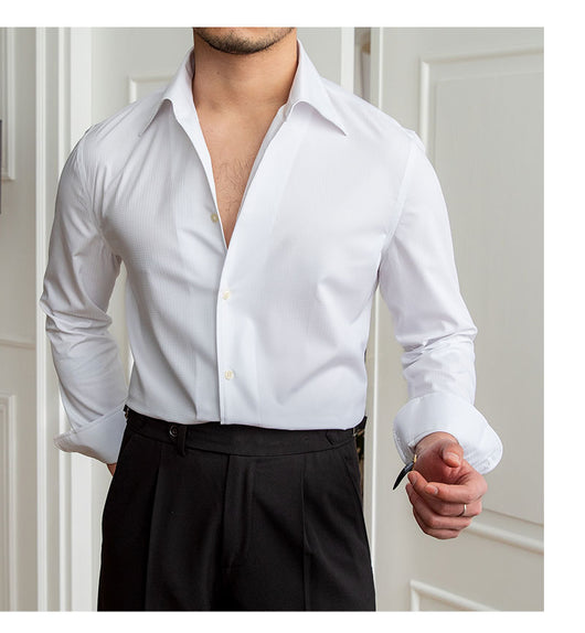 Camisa Casual Slim Fit a Cuadros Oscuros sin Planchado - Image 23