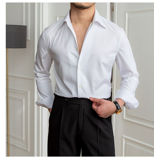 Camisa Casual Slim Fit a Cuadros Oscuros sin Planchado - Image 25