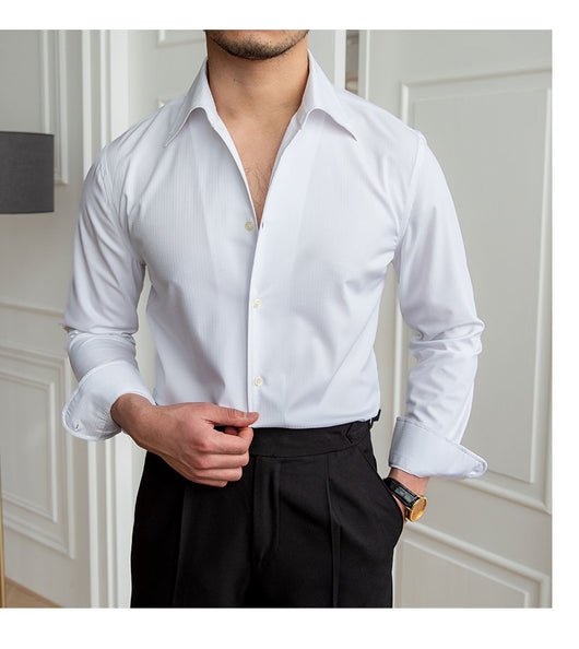 Camisa Casual Slim Fit a Cuadros Oscuros sin Planchado - Image 26