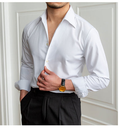 Camisa Casual Slim Fit a Cuadros Oscuros sin Planchado - Image 28