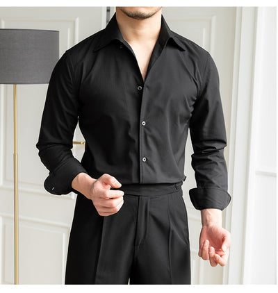 Camisa Casual Slim Fit a Cuadros Oscuros sin Planchado - Image 29