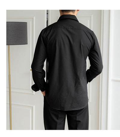 Camisa Casual Slim Fit a Cuadros Oscuros sin Planchado - Image 33