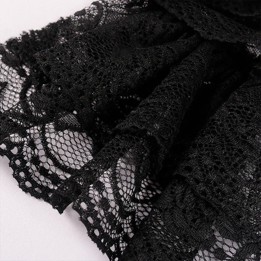 Camisa Vintage con Encaje Bordado Negro y Detalle de Moño - Image 15