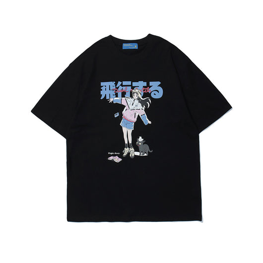 Playera Holgada Estampado Cartoon Unisex - Estilo Urbano Tendencia - Image 10