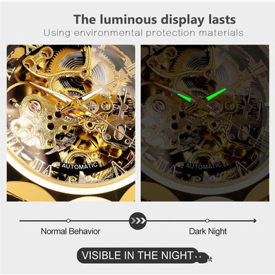 Reloj Automático de Lujo Retro con Esfera Luminosa para Hombre - Image 8