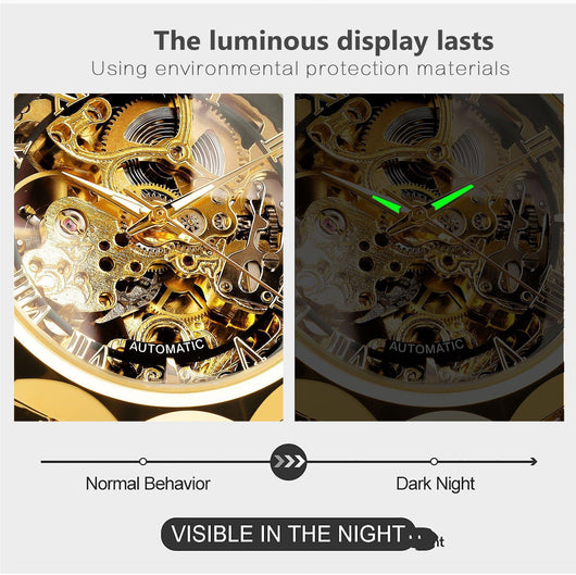 Reloj Automático de Lujo Retro con Esfera Luminosa para Hombre - Image 8