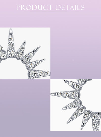 Aretes de Plata 925 Girasol con Diamantes Completos - Image 9
