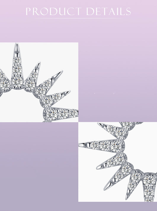 Aretes de Plata 925 Girasol con Diamantes Completos - Image 9
