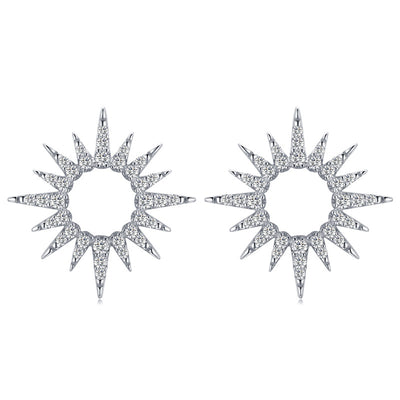 Aretes de Plata 925 Girasol con Diamantes Completos - Image 11