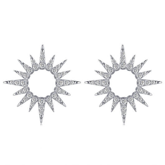 Aretes de Plata 925 Girasol con Diamantes Completos - Image 11