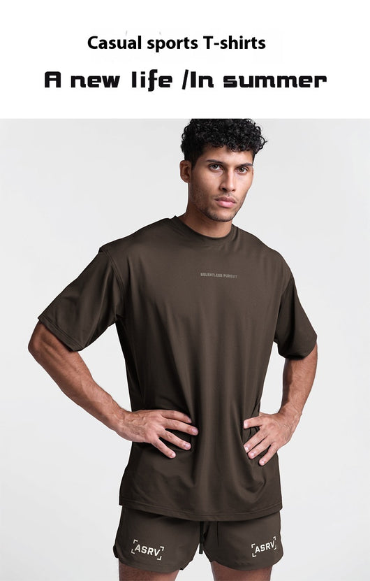 Playera Deportiva Hombre Transpirable Absorbe Sudor Color Sólido - Image 21