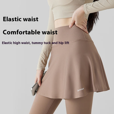Falda Pantalón Yoga Cintura Alta Levanta Caderas Primavera Otoño Efecto Dos Piezas - Image 23