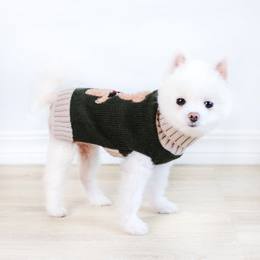 Suéter Militar para Perro Verde Oliva - Diseño Simple Otoño Invierno - Image 22