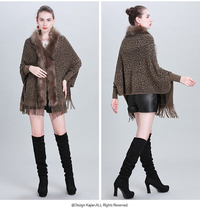 Chal Tejido con Cuello de Pelaje Sintético para Otoño e Invierno - Image 28