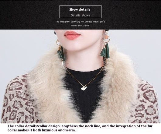 Chal Tejido con Cuello de Pelaje Sintético para Otoño e Invierno - Image 33