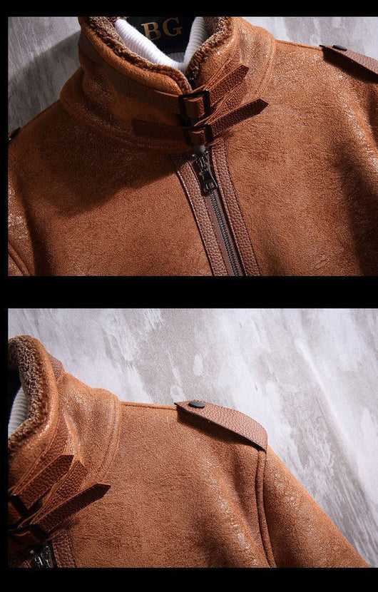Abrigo de Piel de Cordero para Hombre - Estilo Premium - Image 22