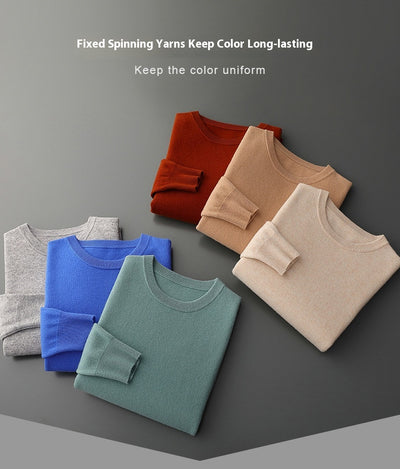 Suéter de Cuello Redondo 100% Cashmere para Hombre - Otoño e Invierno - Image 19