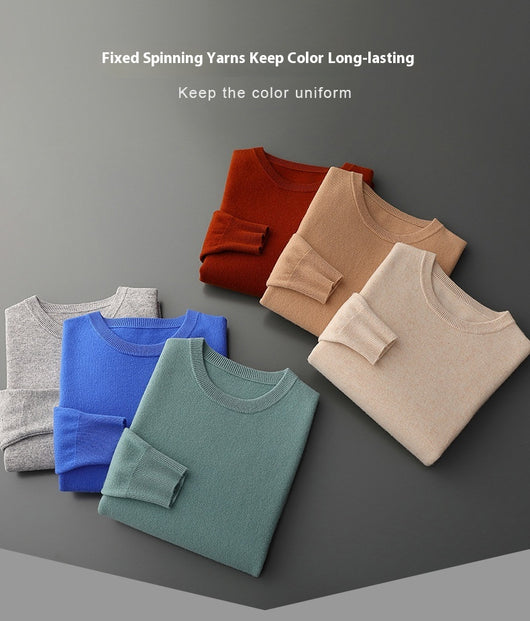 Suéter de Cuello Redondo 100% Cashmere para Hombre - Otoño e Invierno - Image 19