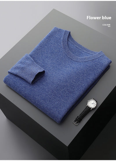 Suéter de Cuello Redondo 100% Cashmere para Hombre - Otoño e Invierno - Image 23