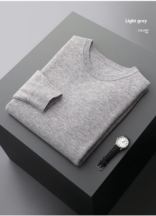 Suéter de Cuello Redondo 100% Cashmere para Hombre - Otoño e Invierno - Image 25