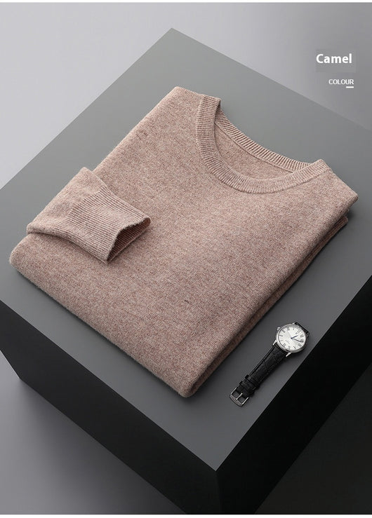 Suéter de Cuello Redondo 100% Cashmere para Hombre - Otoño e Invierno - Image 27