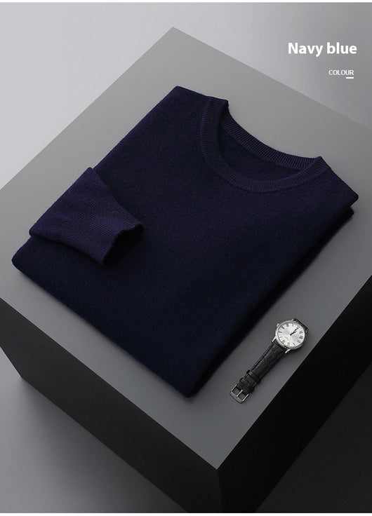 Suéter de Cuello Redondo 100% Cashmere para Hombre - Otoño e Invierno - Image 28