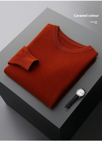 Suéter de Cuello Redondo 100% Cashmere para Hombre - Otoño e Invierno - Image 39
