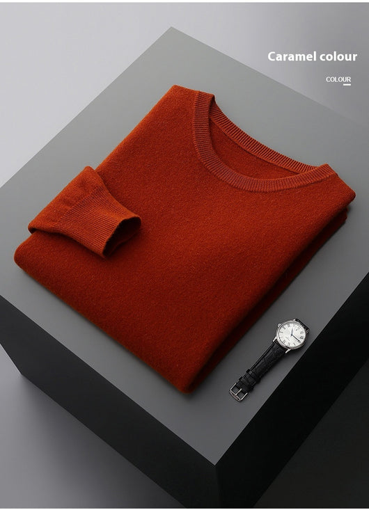 Suéter de Cuello Redondo 100% Cashmere para Hombre - Otoño e Invierno - Image 39