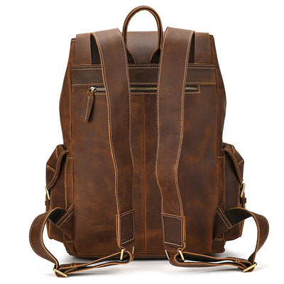 Mochila de Viaje Cuero Crazy Horse Capacidad Jumbo con Solapa Frontal - Image 29