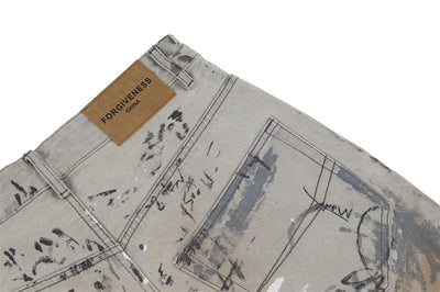 Jeans Hombre con Diseño Graffiti Pintado a Mano y Desgaste Artístico - Image 25