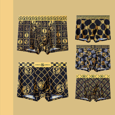 Calzoncillos Cortos Hombre Verano Seda Helada Transpirable Estampado Retro Antibacteriano - Image 17