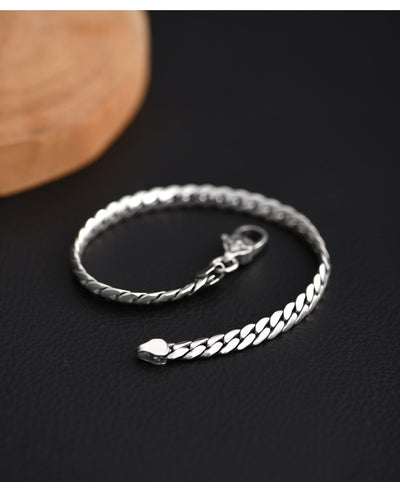 Collar y Pulsera de Plata S925 Diseño Serpiente Eslabón Plano Brillante - Image 15
