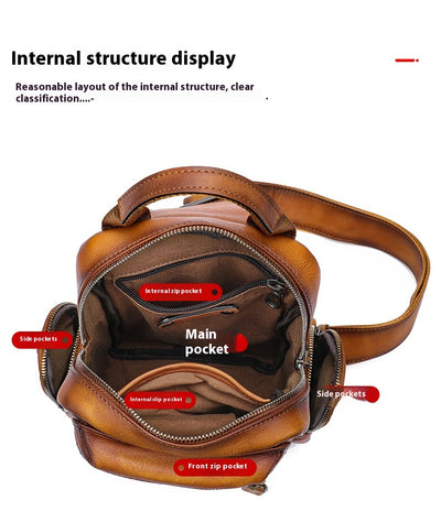Bolsa Pecho Cuero Genuino para Hombre - Estilo Casual Minimalista - Image 24