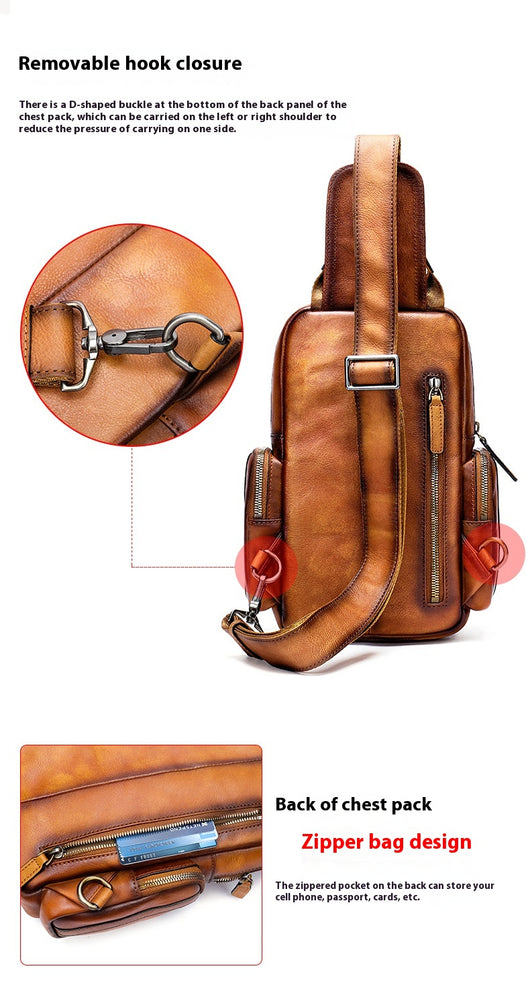 Bolsa Pecho Cuero Genuino para Hombre - Estilo Casual Minimalista - Image 25