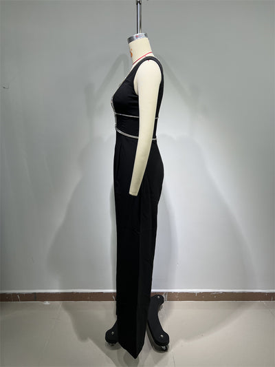 Jumpsuit Sexy Escotado con Ribetes de Cristales - Image 22