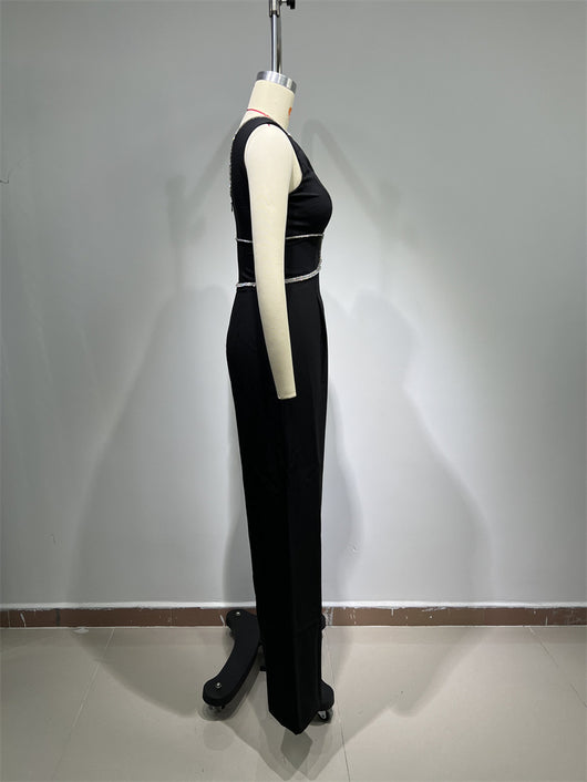 Jumpsuit Sexy Escotado con Ribetes de Cristales - Image 23