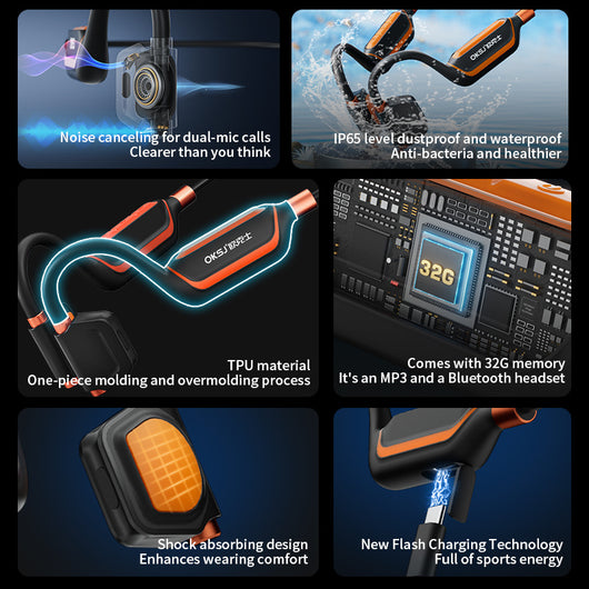 Auriculares de Conducción Ósea Bluetooth con Cancelación de Ruido - Image 14