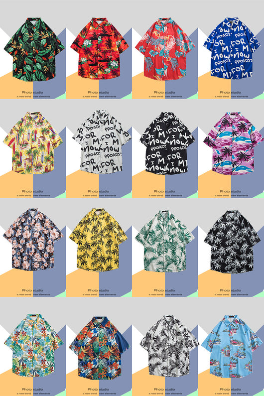 Camisa Estampada Tailandesa Manga Corta para Hombre - Image 27