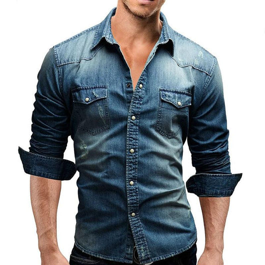 Camisa Casual de Manga Larga Slim Fit para Hombre - Image 8