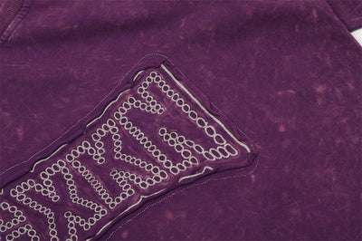 Camiseta Desgastada con Parche de Letras Bordadas - Image 10