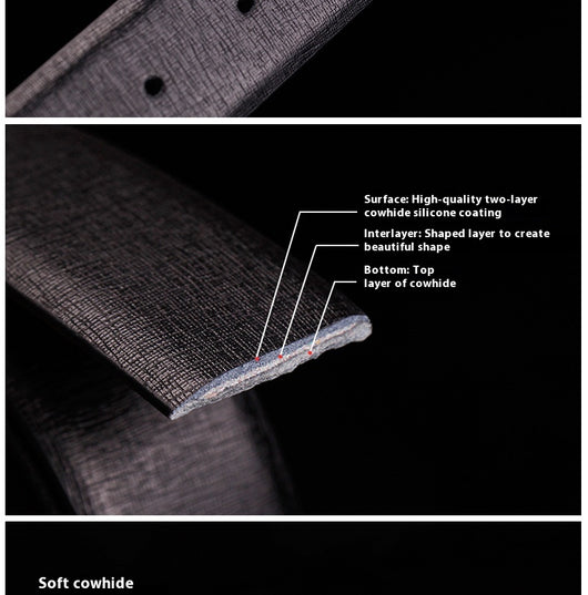 Cinturón de Cuero Genuino para Hombre con Hebilla de Pasador Minimalista - Image 22