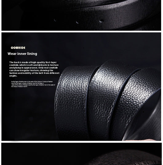 Cinturón de Cuero Genuino para Hombre con Hebilla de Pasador Minimalista - Image 26