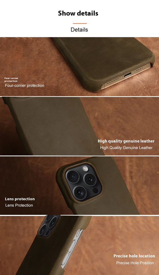 Funda para Teléfono Cuero Crazy Horse con Patrón Aplicado - Image 17