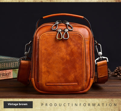 Bolsa Mensajera Casual Retro en Cuero Genuino para Hombre - Image 25