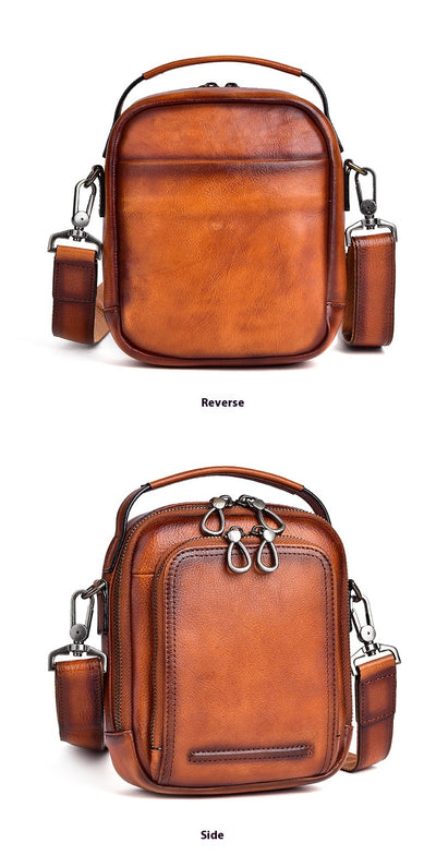 Bolsa Mensajera Casual Retro en Cuero Genuino para Hombre - Image 26