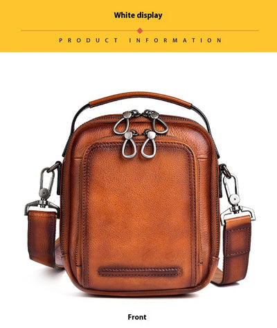 Bolsa Mensajera Casual Retro en Cuero Genuino para Hombre - Image 32